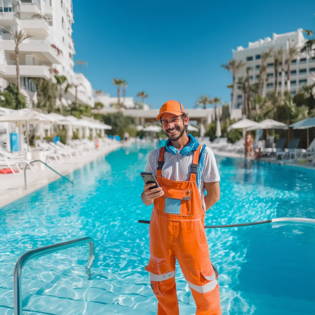 Pool cleaner using photo proof cleaning checklist