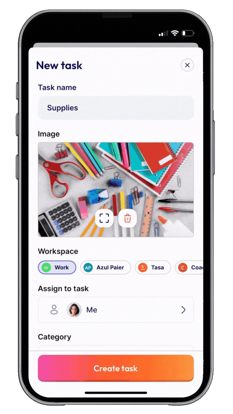 A demonstration of Tasa app custom repeat task settings