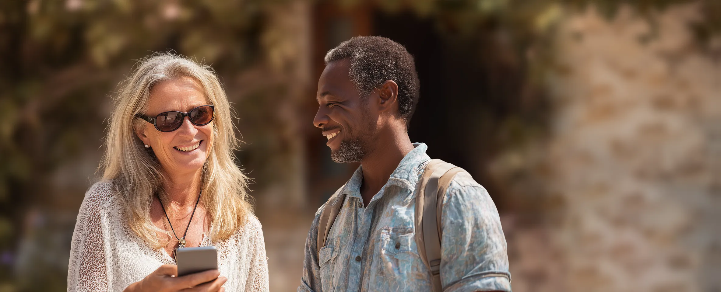 A Greece expat using tasa.app to have a conversation with a Greek worker