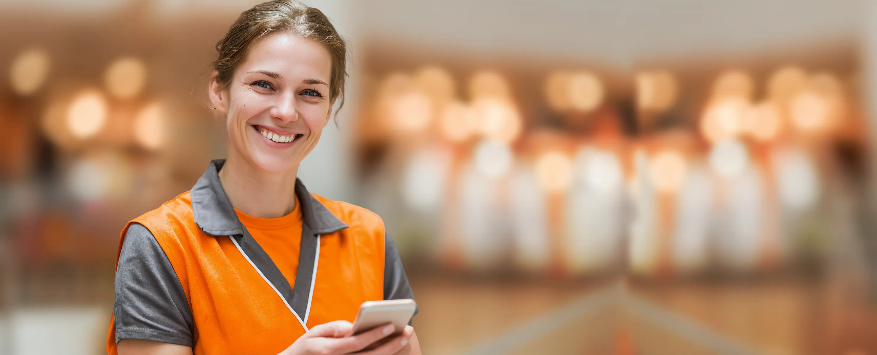 A happy cleaning staff using tasa.app