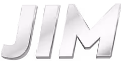JIM metalic logo.