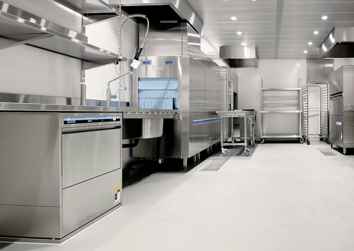 Stainless steel restaurant kitchen