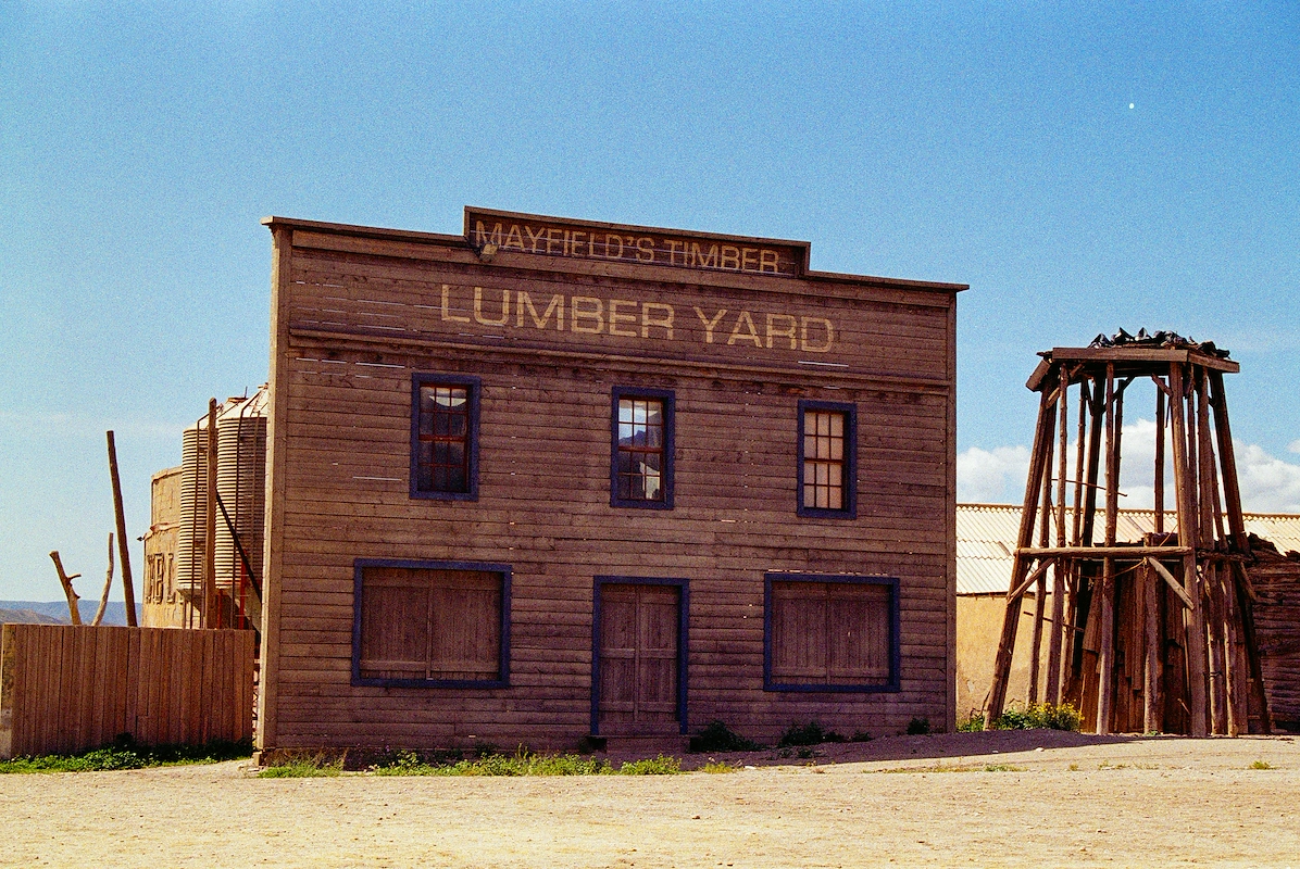 Stacks of lumber outdoors