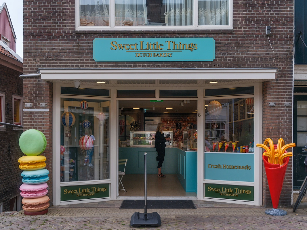 Colorful candy shop shelves