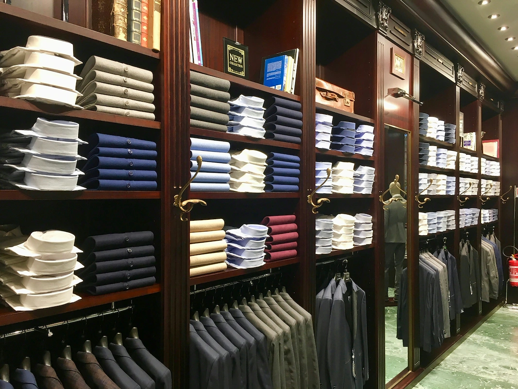 Men’s apparel display