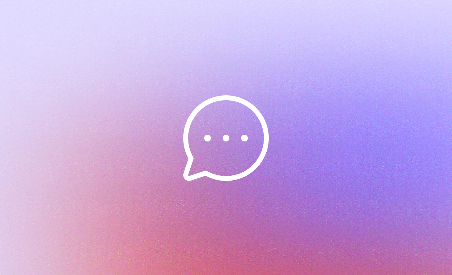 Speech bubble icon on purple–blue gradient background, symbolizing customer feedback
