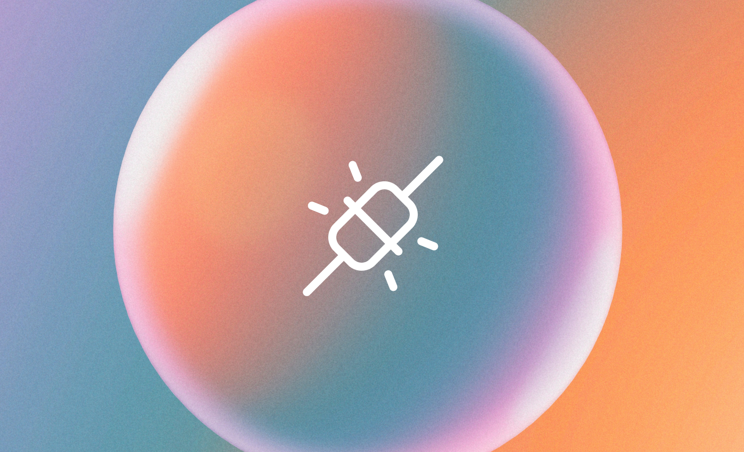 Interconnected nodes icon on circular orange–blue gradient, symbolizing connected sales stack