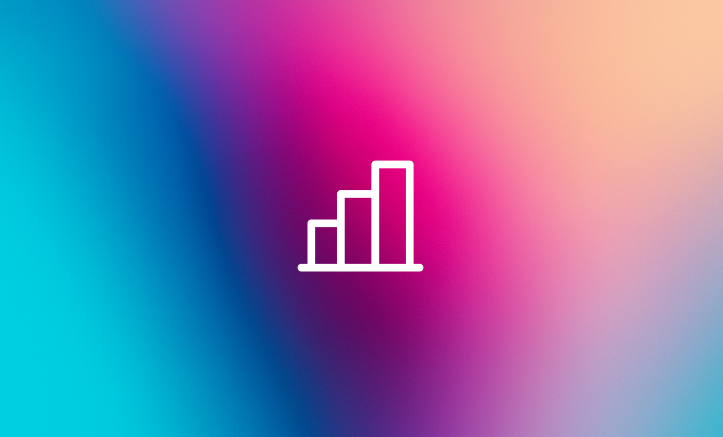 Bar chart icon on pink–blue gradient background, symbolizing call center speech analytics