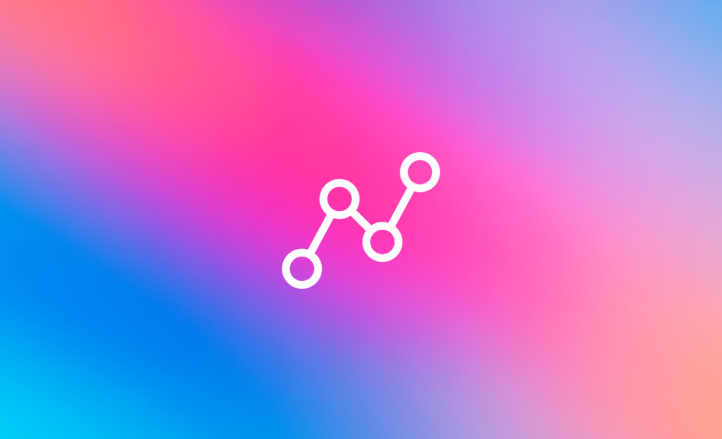 Abstract line chart icon on pink–blue gradient background, symbolizing predictive analytics