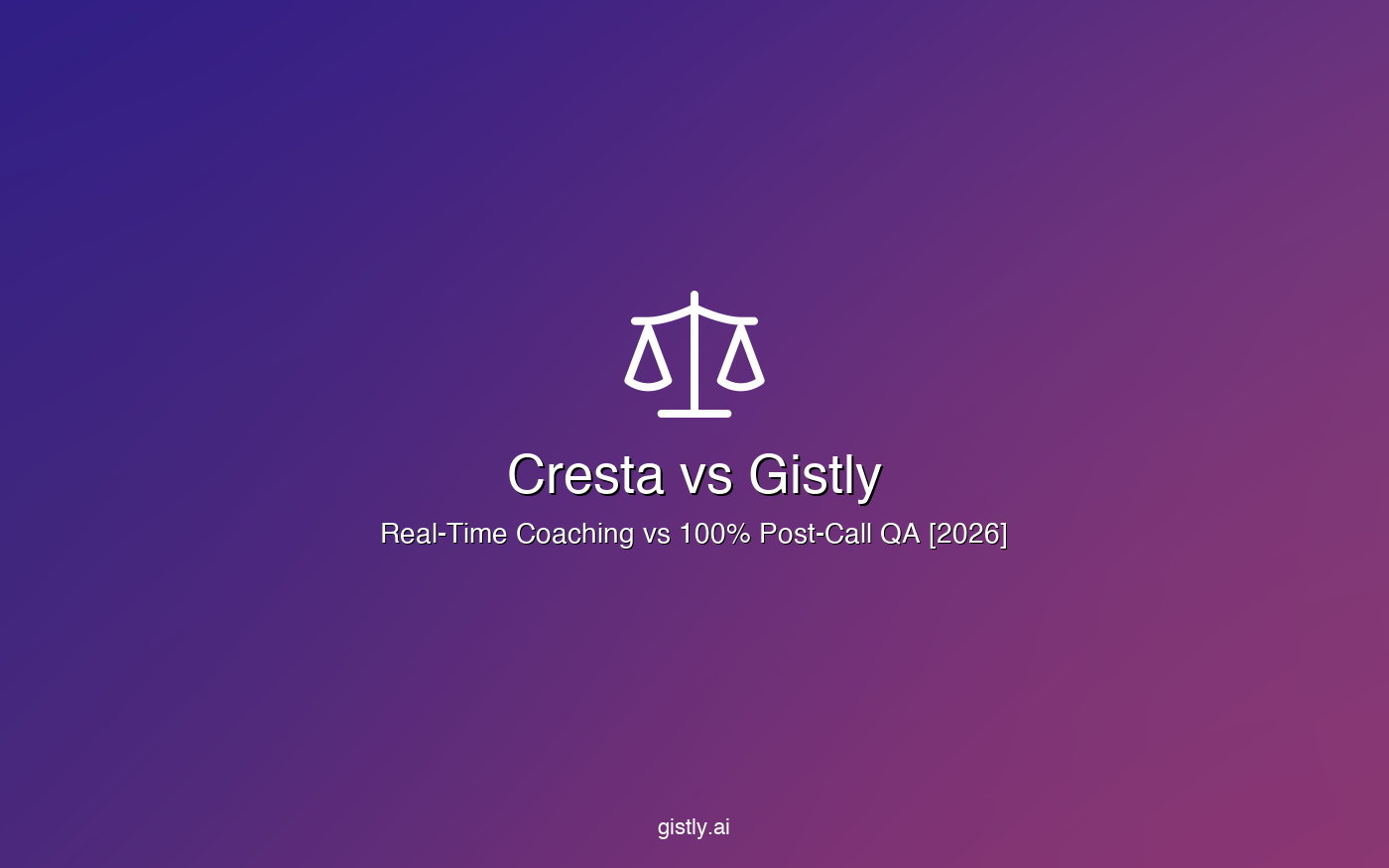 Cresta vs Gistly real-time coaching vs post-call AI QA comparison