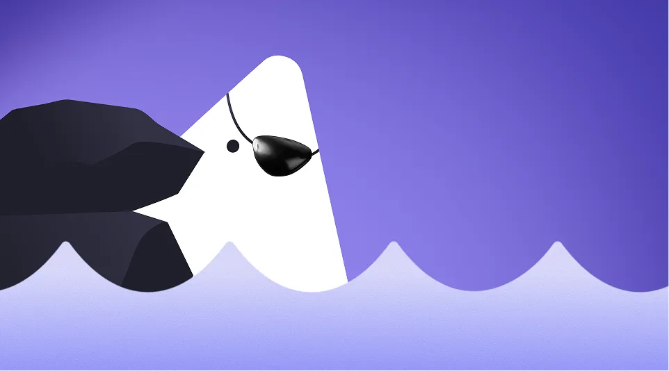 Un nacho avec un cache-œil qui symbolise les pirates