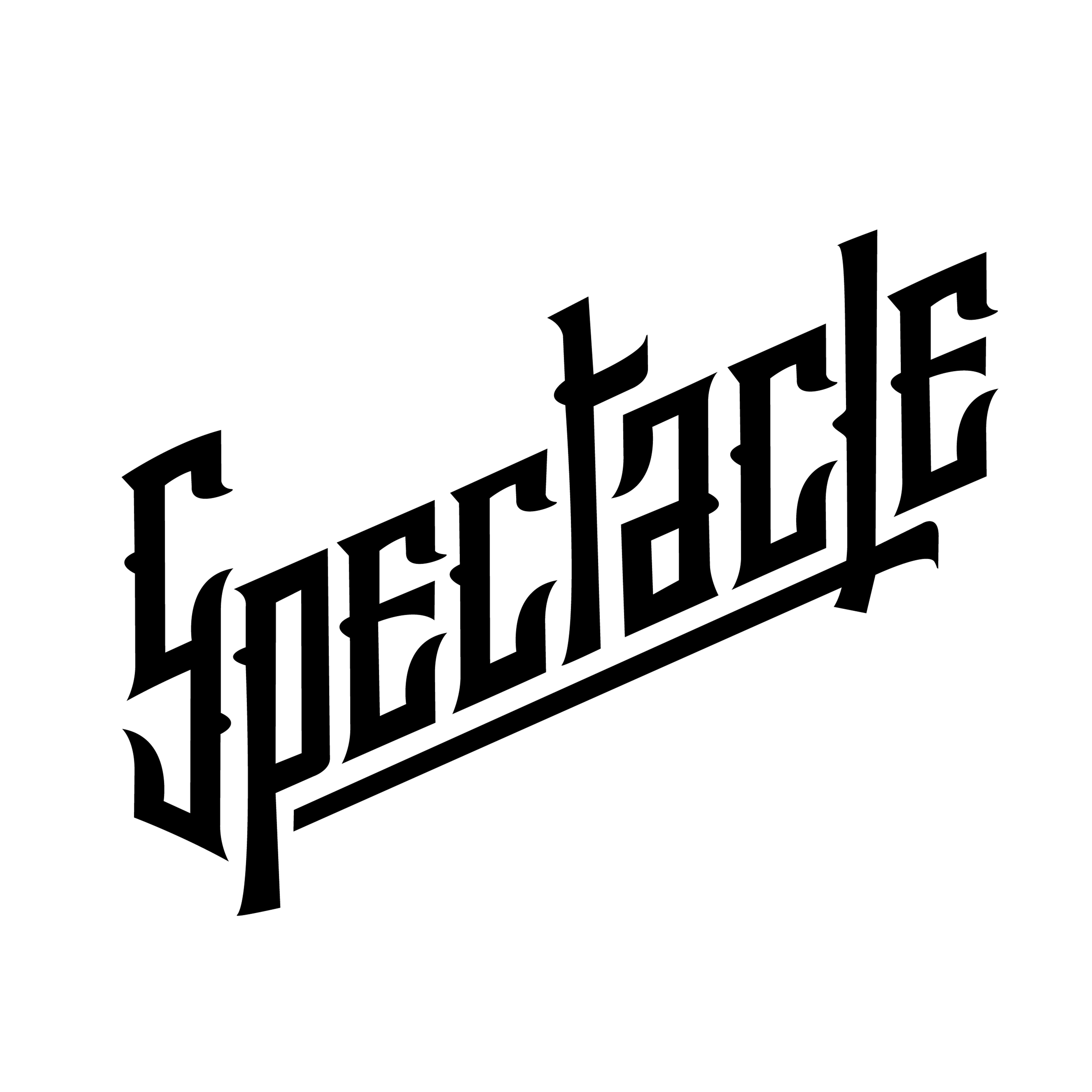 The logo of a karaoke bar called Kaleidoscope. The logo is geometric, flat & white. The geometric shape resembles the letter 'K'.