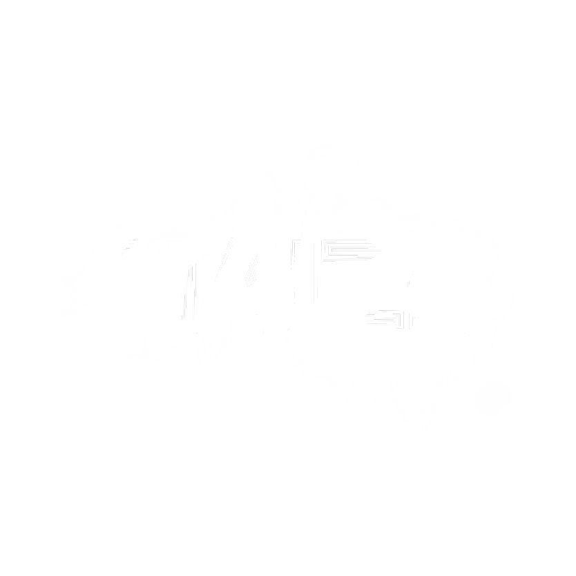 The logo of a karaoke bar called Kaleidoscope. The logo is geometric, flat & white. The geometric shape resembles the letter 'K'.