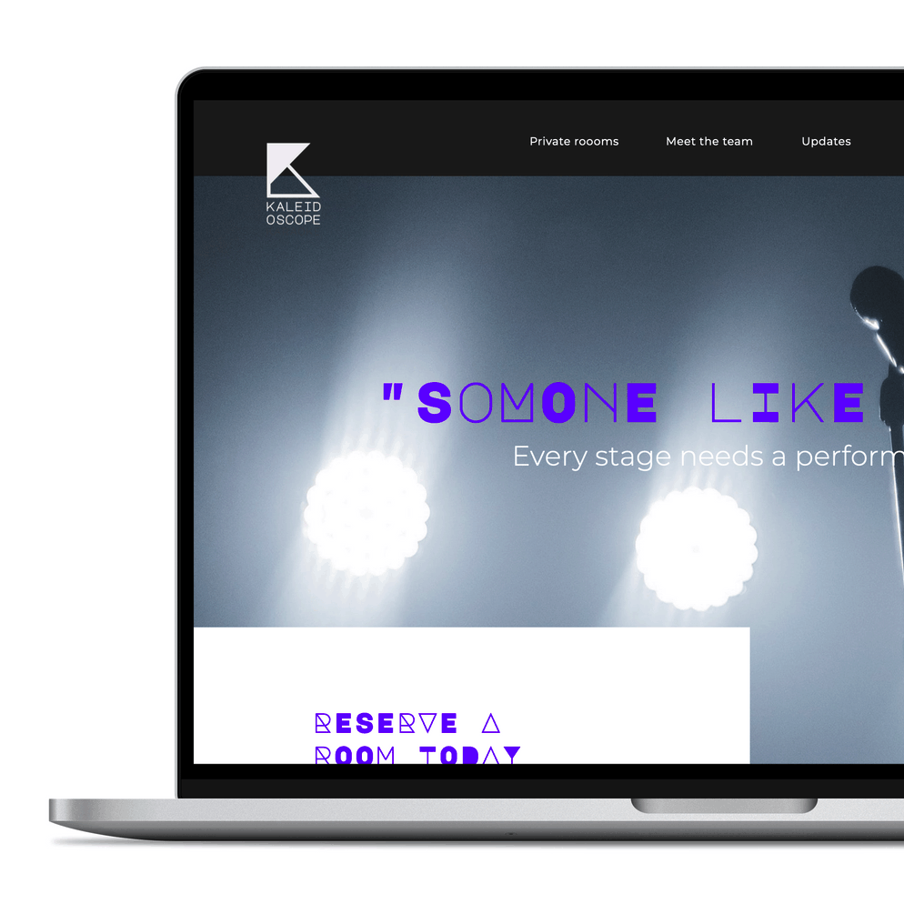 A mockup of a website design for a venture capital company. A Apple iPhone standing upright on a white table, showing off the about section of a beautiful light themed mobile website. The iPhone is surrounded by a bottle of water and a black coffee in a light grey mug.