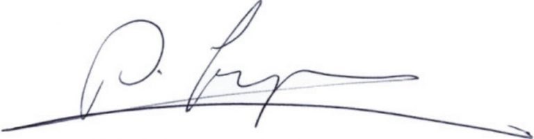 Handwritten signature in black ink with cursive, flowing script