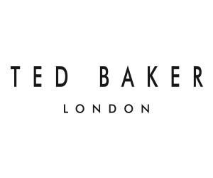 Ted Baker London logo in simple black and white typography