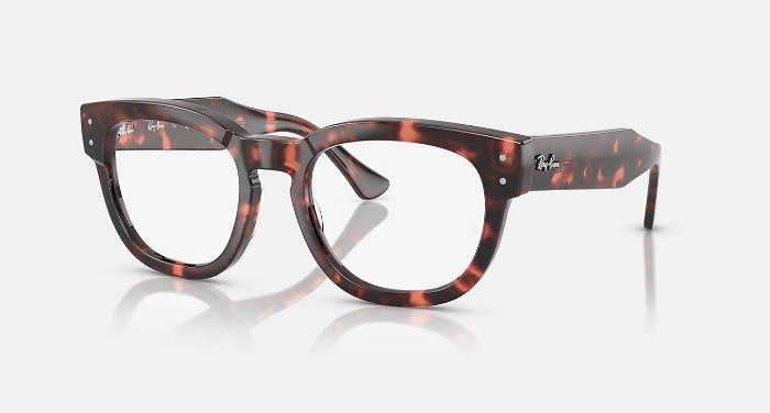 Ray-Ban tortoiseshell thick-rimmed eyeglasses on white background