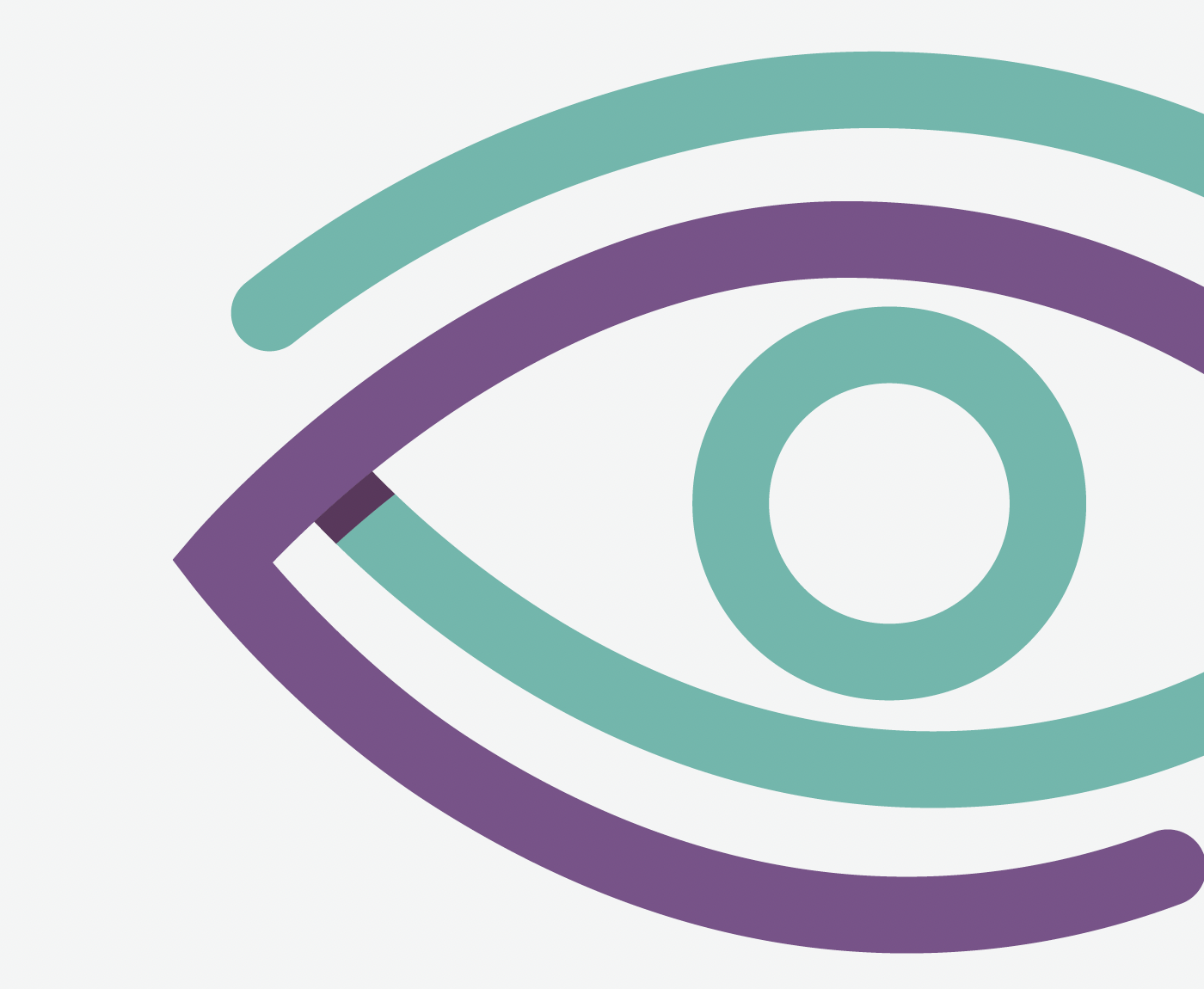 Stylized eye logo in purple and teal colors