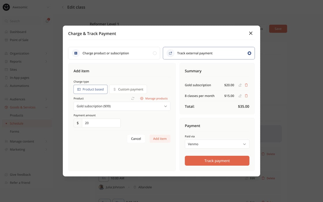Charge & Track Payment