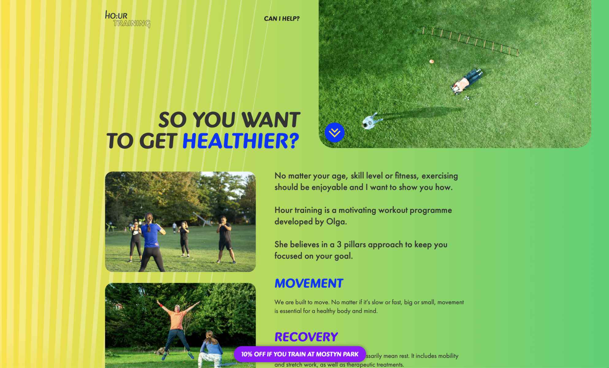 Ho:ur Training website homepage