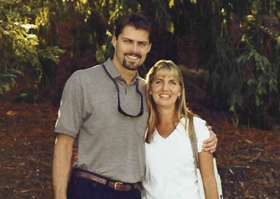 A picture of a young a smiley Steve and Jolene marking the beginning of the Harvest Church story