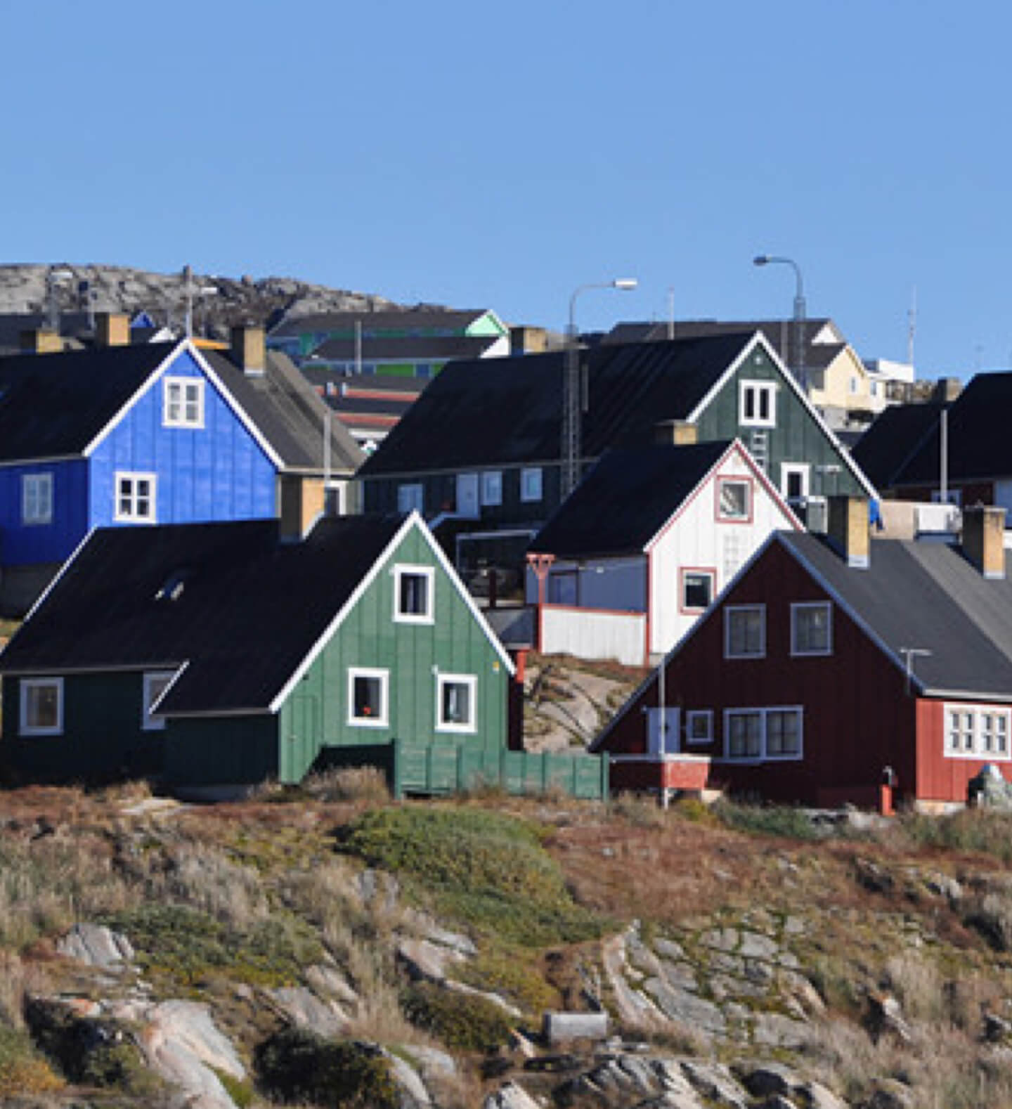 A photo of a Greenlandic village, where Harvest Church-supported missionaries, Daniel and Solveig Kinda, work to share the Christian gospel