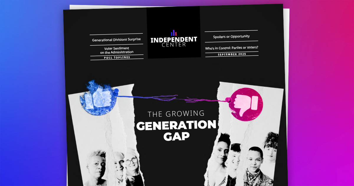 Cover of Independent Center 2025 Poll: The Generational Divide