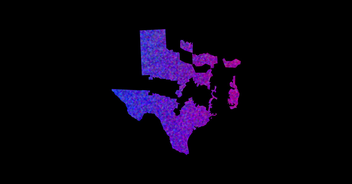 Map of gerrymandered congressional districts in Texas