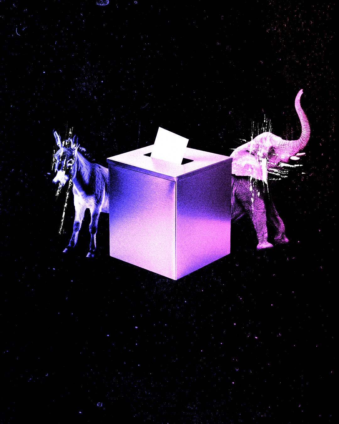 Republican Elephant and Democrat Donkey post-election 2026