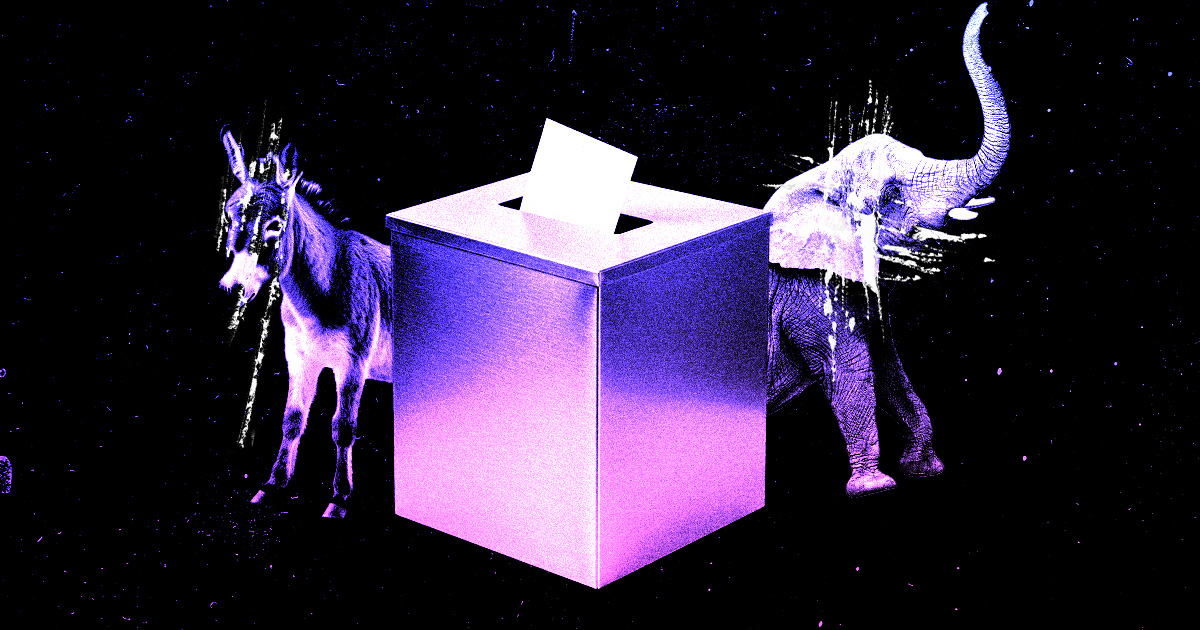 Republican Elephant and Democrat Donkey post-election 2026