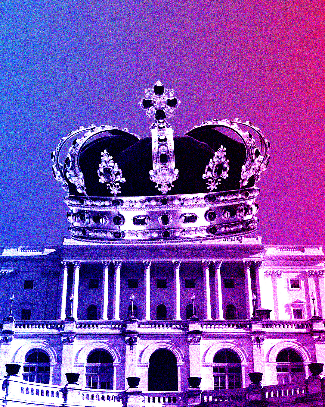 US Capitol building with crown in place of dome