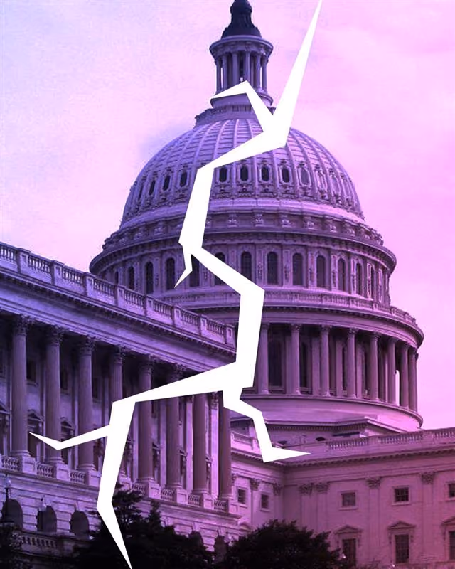 US Capitol splitting down the middle