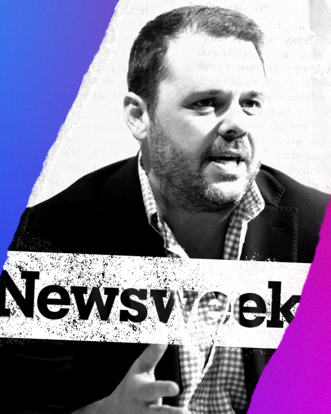 Independent Center's Brett Loyd with a Newsweek logo