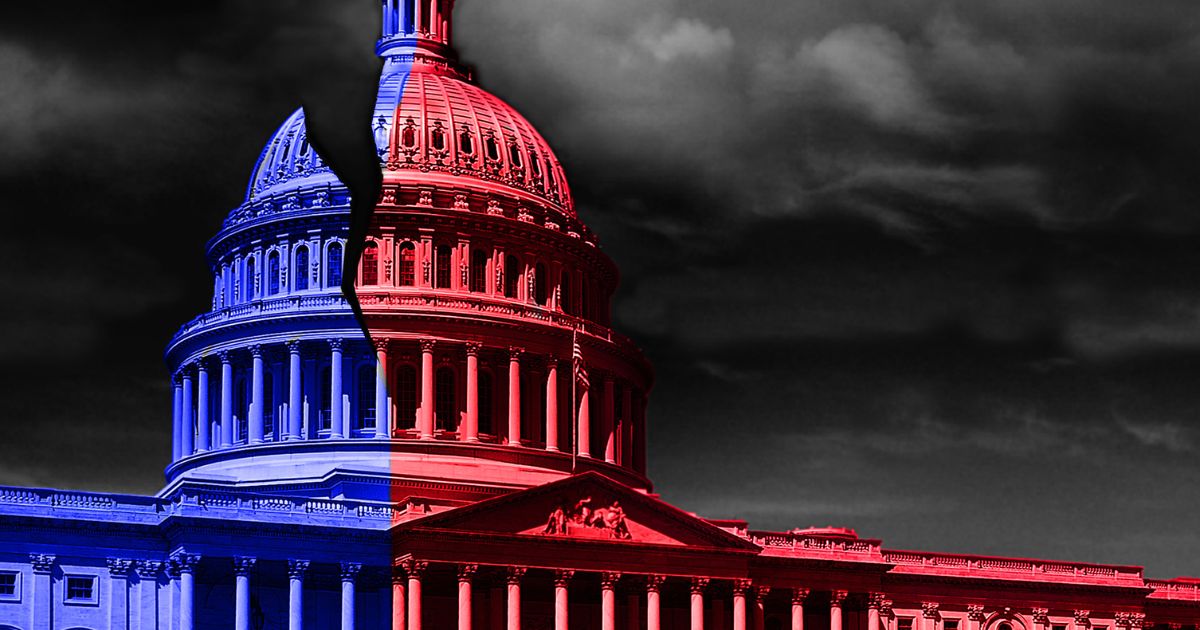 congress split red and blue