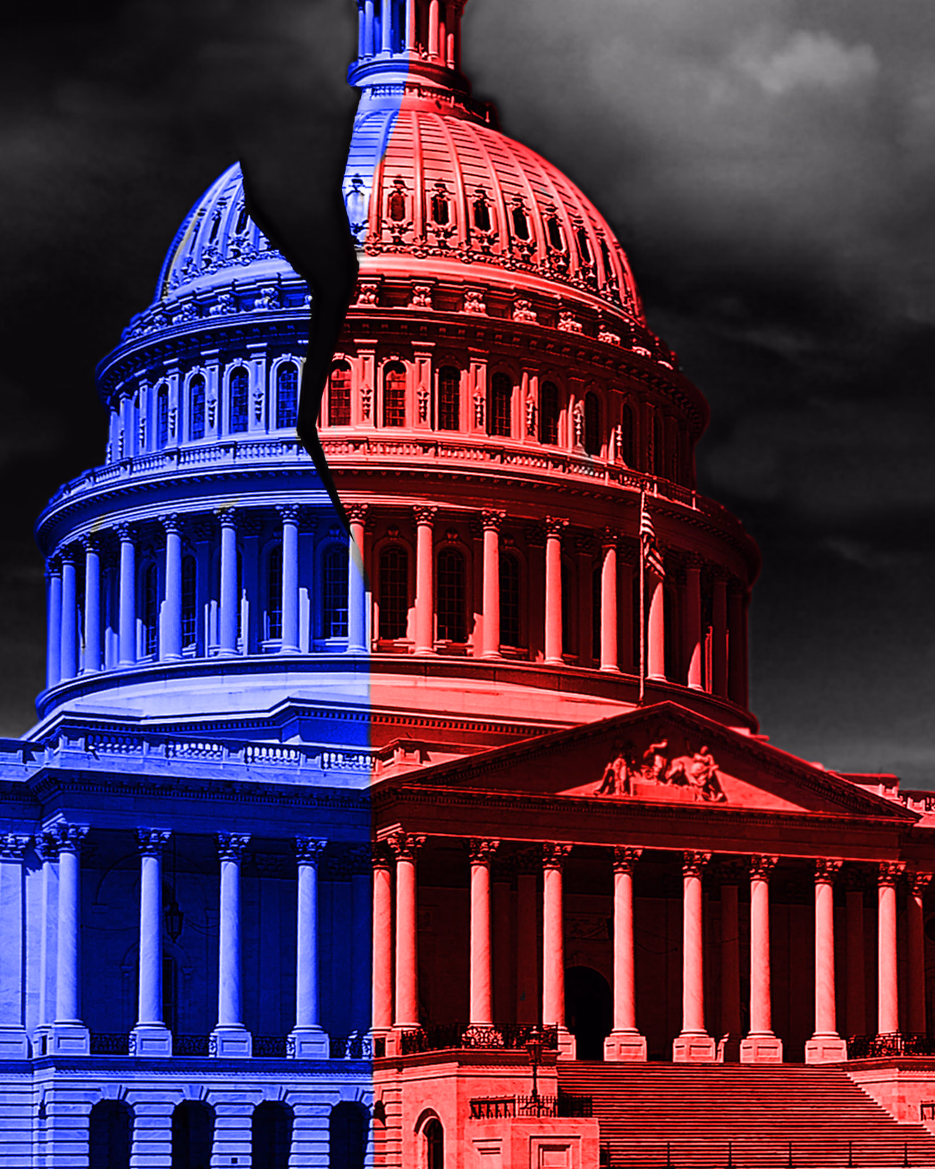 congress split red and blue