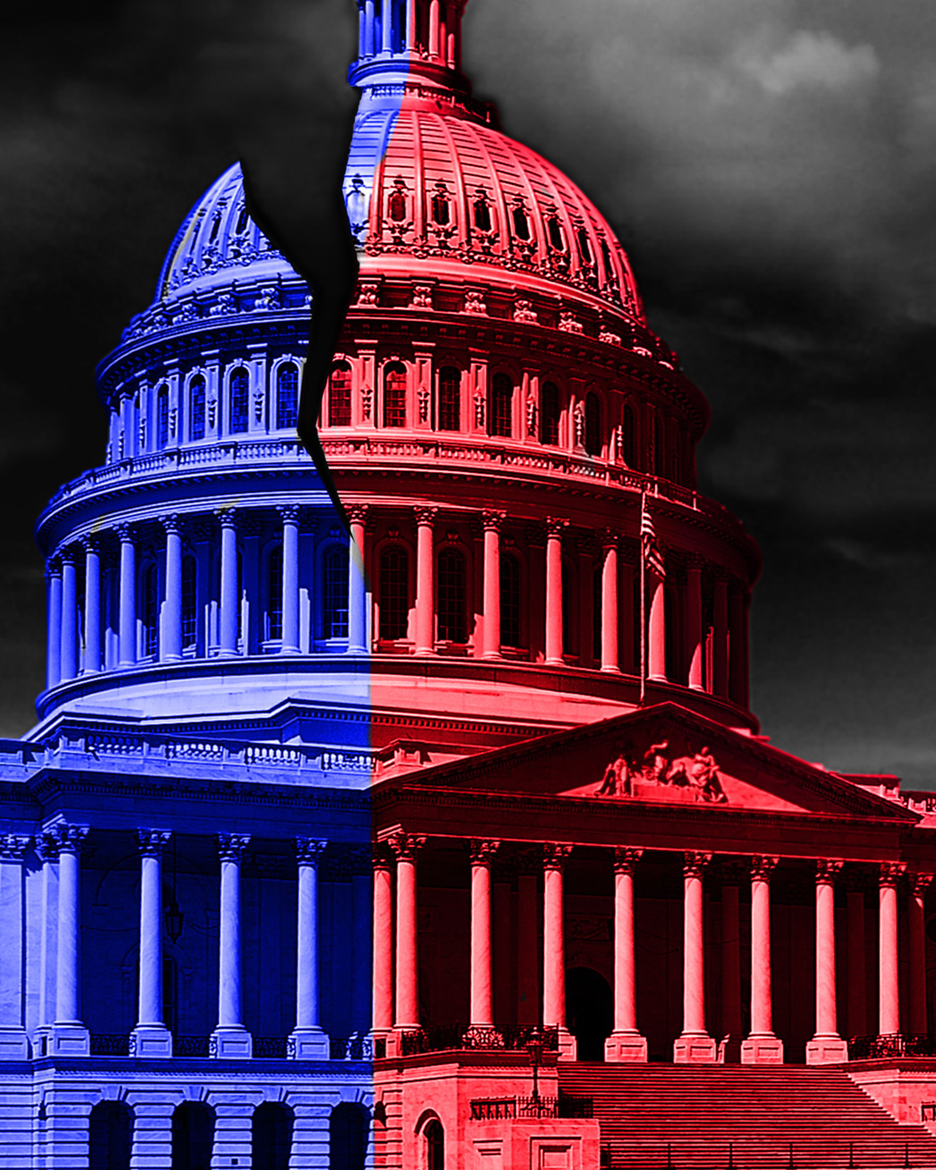 congress split red and blue