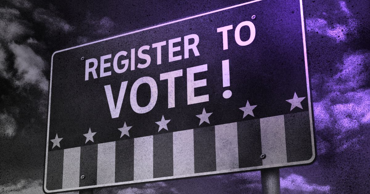 register to vote sign