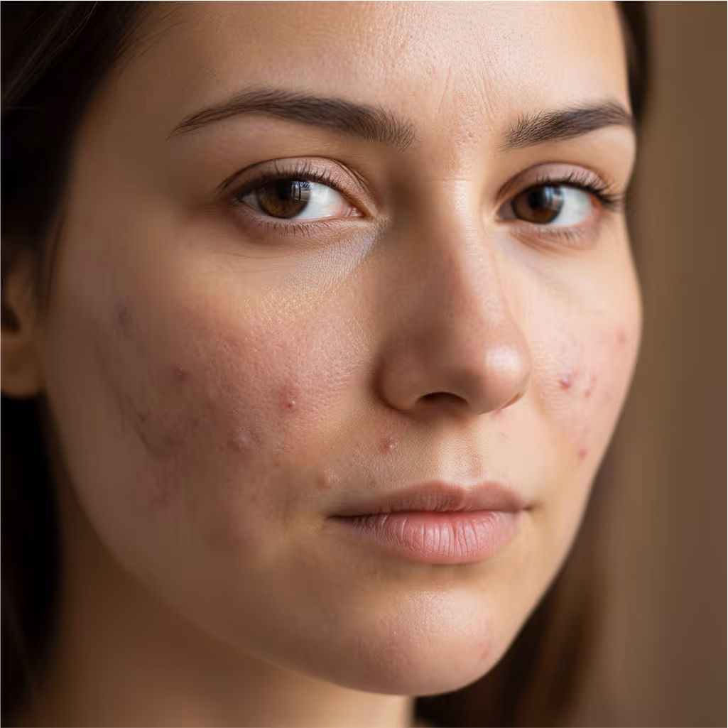 acne scars around the cheeks