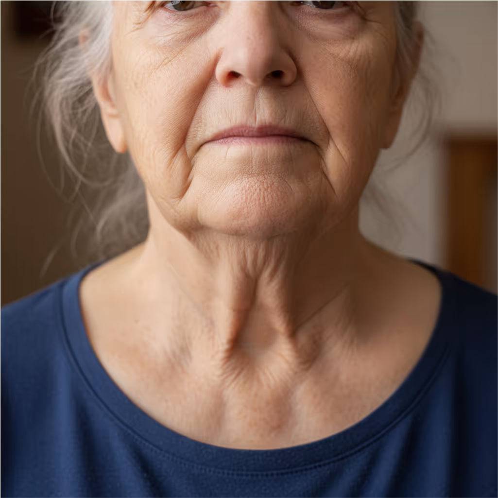 sagging skin around the neck and jaw