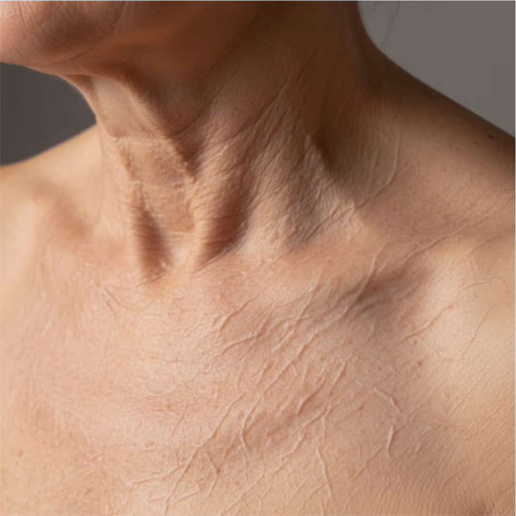 rough skin texture around the neck