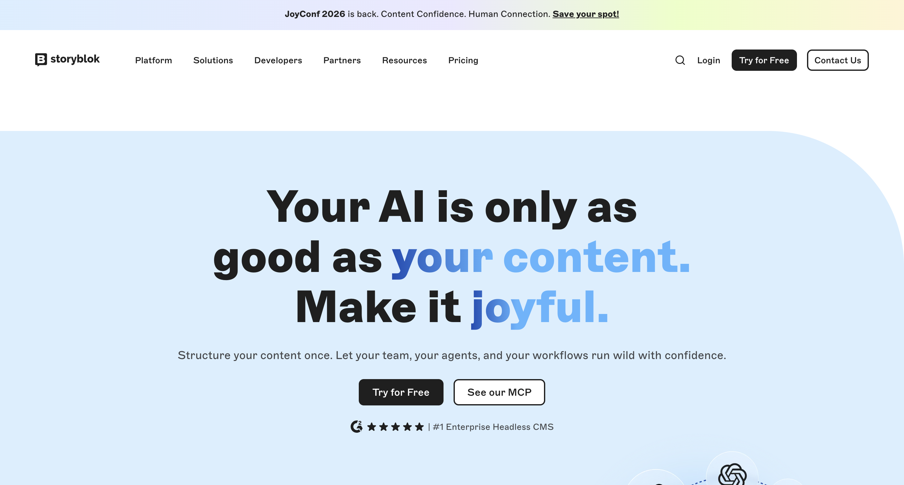 storyblok homepage