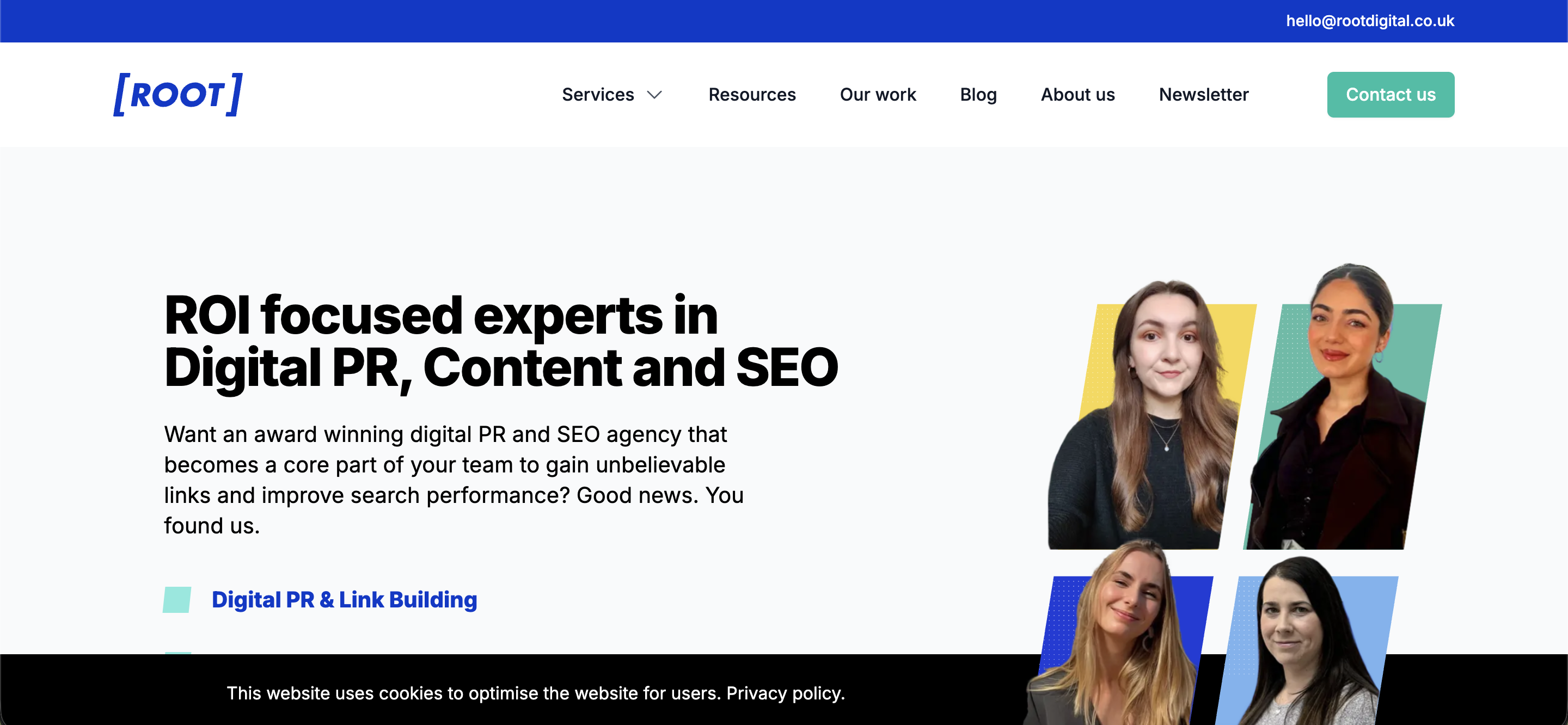 Root Digital Agency homepage