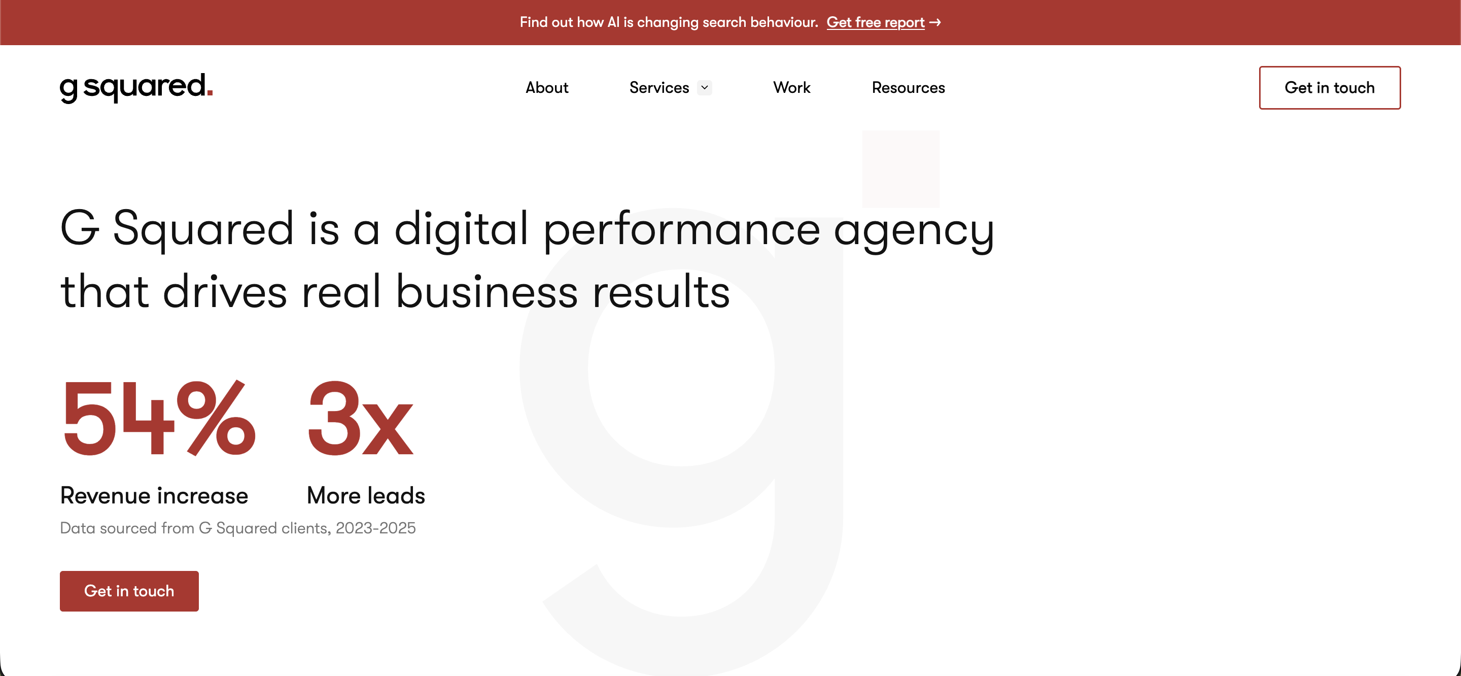 G Squared homepage