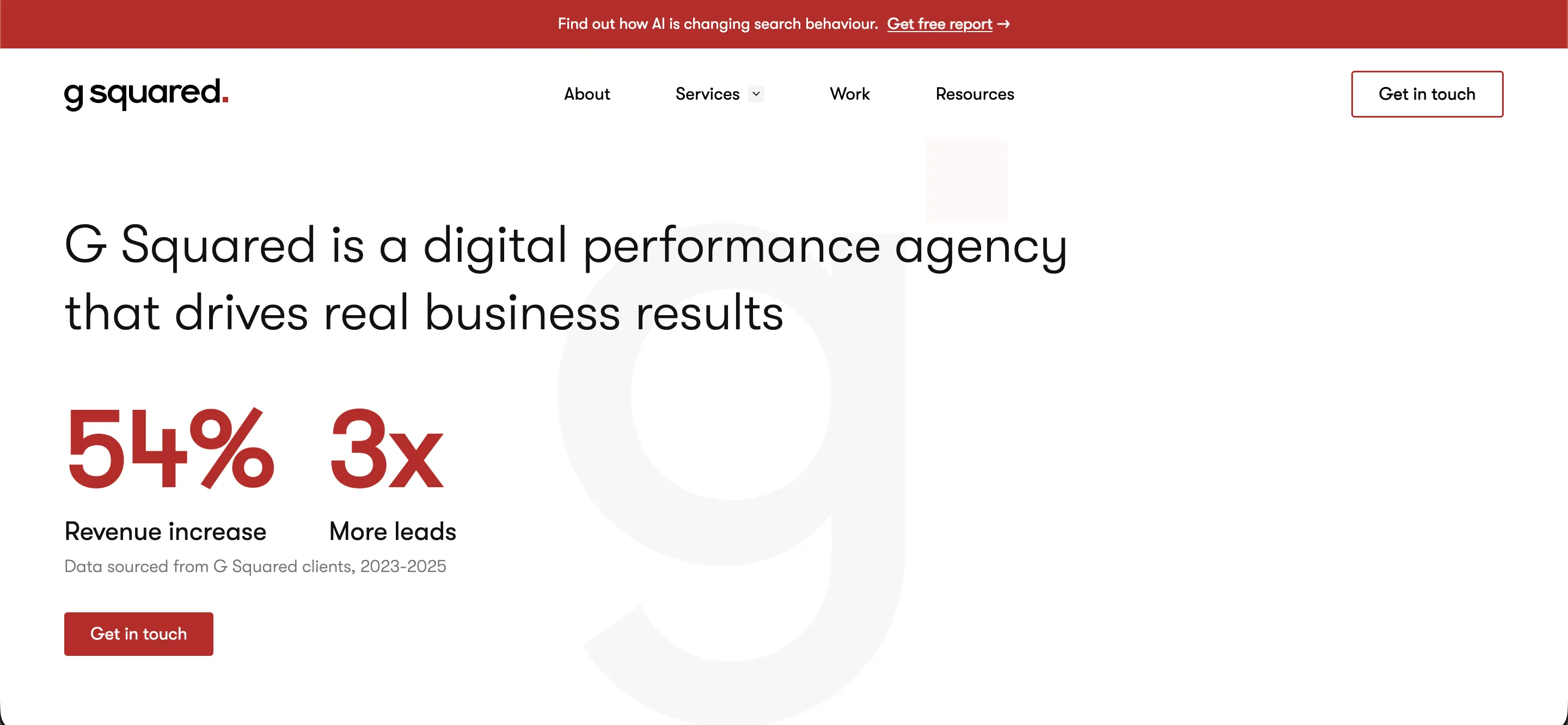 G Squared homepage