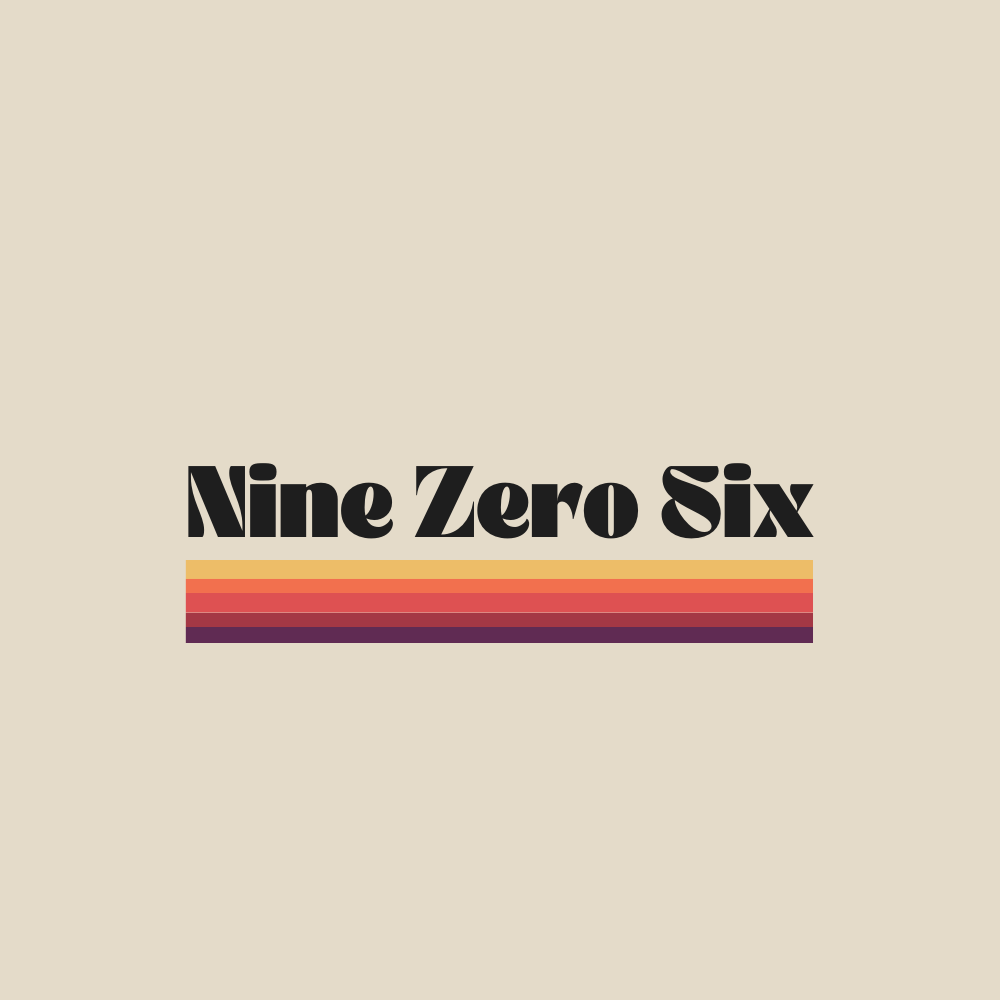 nine zero six logo with multicolor banner