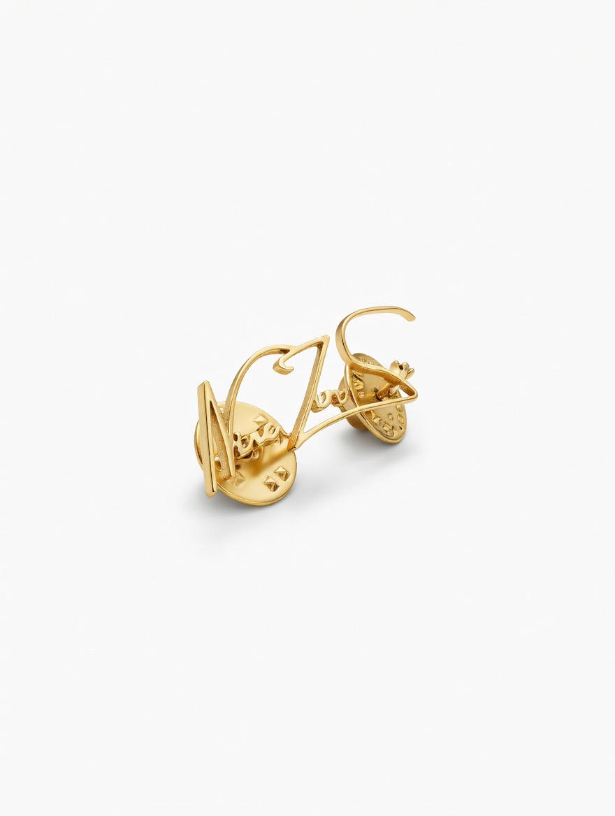 Script Pin — 14K Gold