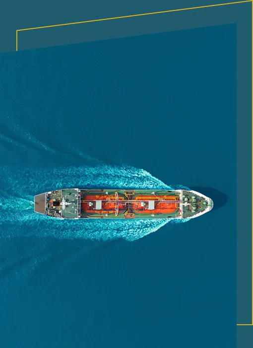 Top down view of a cargo vessel