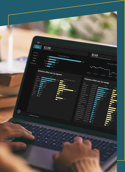 A laptop with Siglar Carbon product on screen