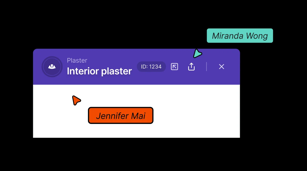 Two employees work and communicate simultaneously in a lean project management tool.