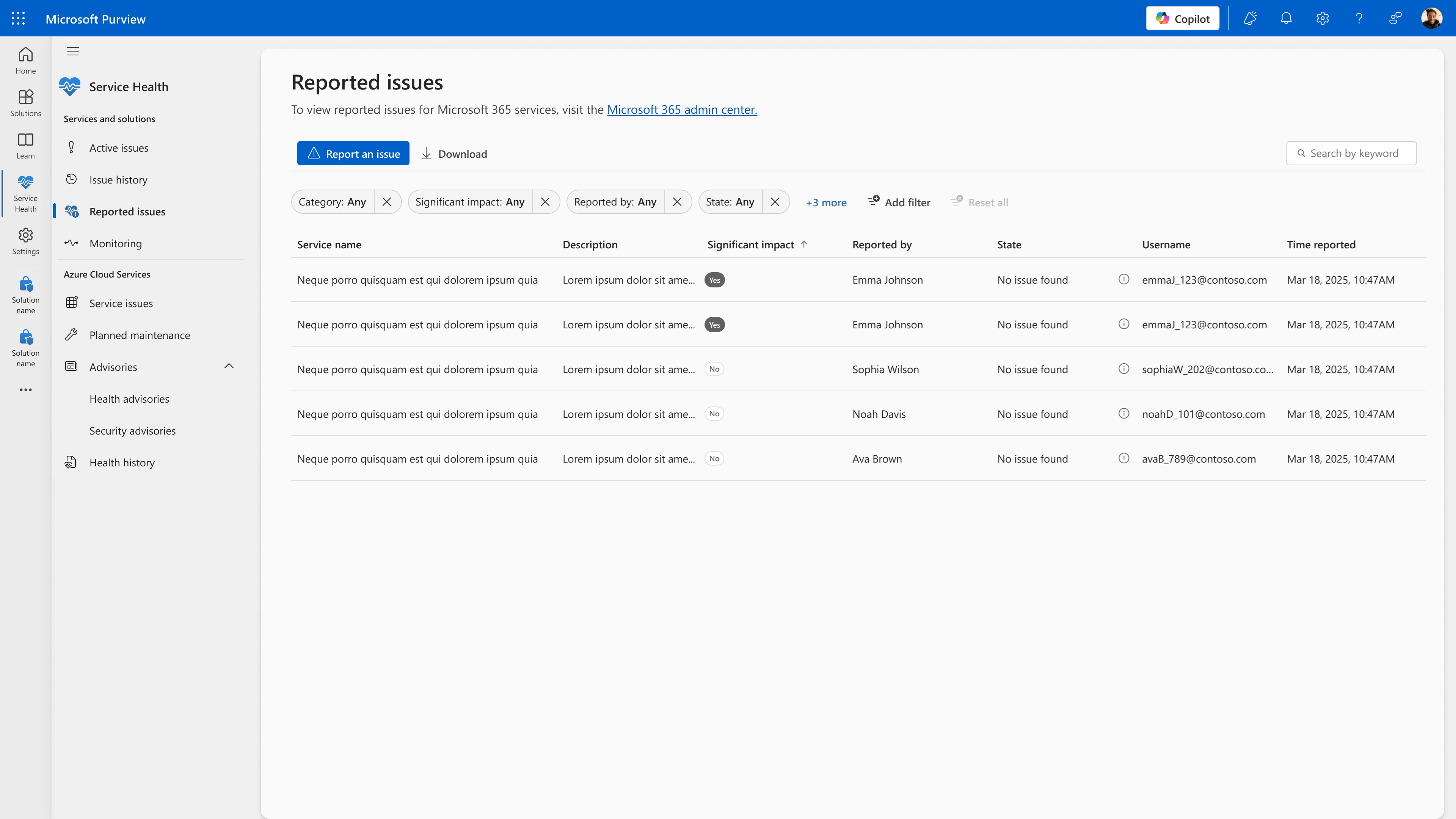user settings